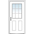 Primed Fiberglass 1/2 Lite 2-Panel Prehung Entry Door 36" x 80" I71873