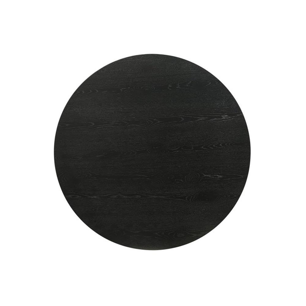 Ebony Black 22-inch Round Wood-Grain End Table Y5824