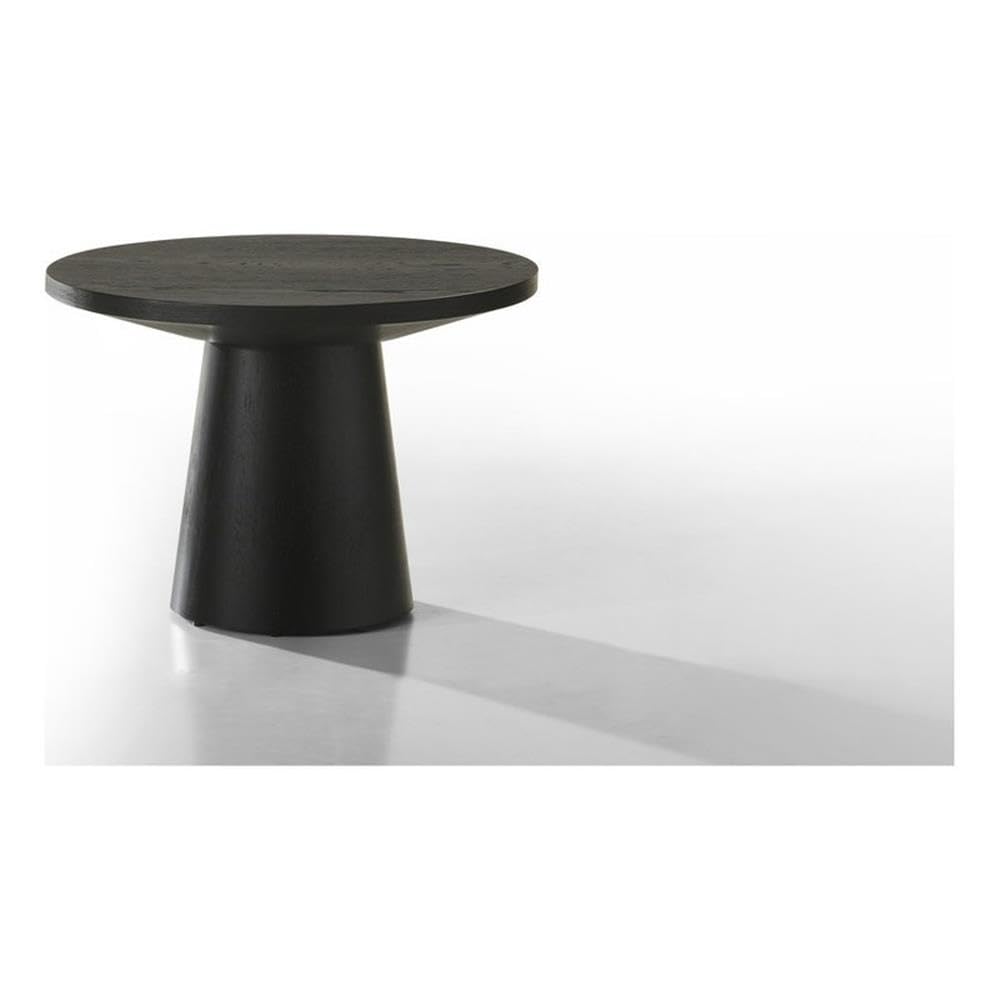 Ebony Black 22-inch Round Wood-Grain End Table Y5824