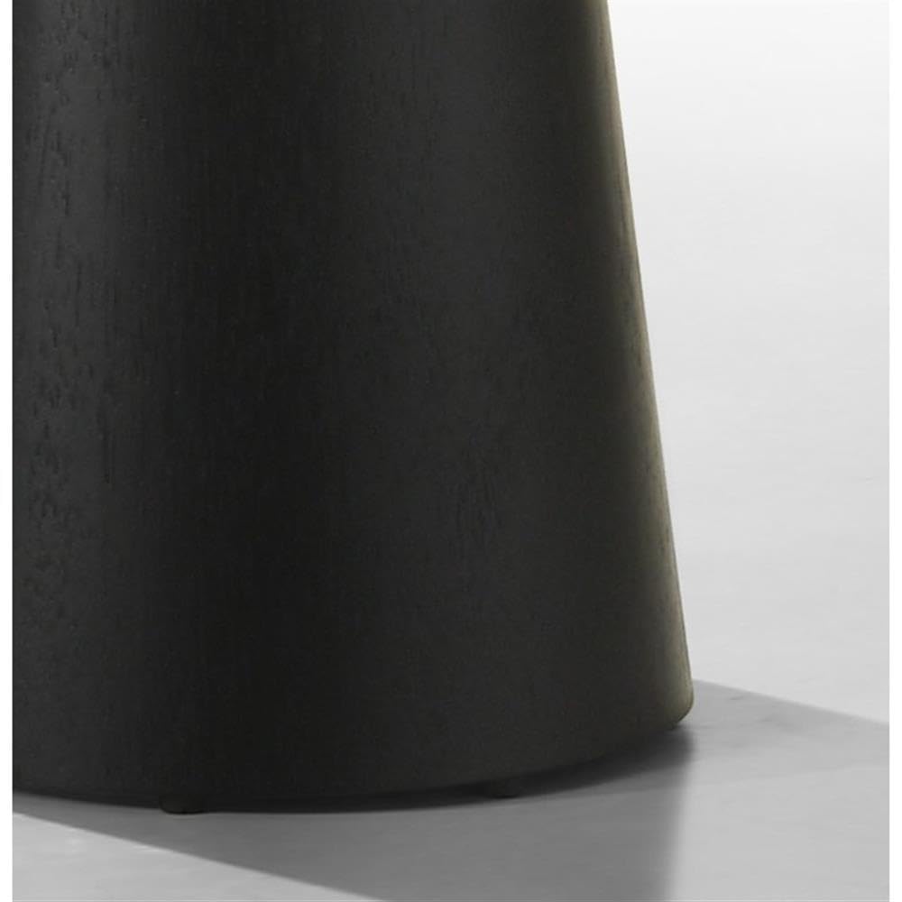Ebony Black 22-inch Round Wood-Grain End Table Y5824