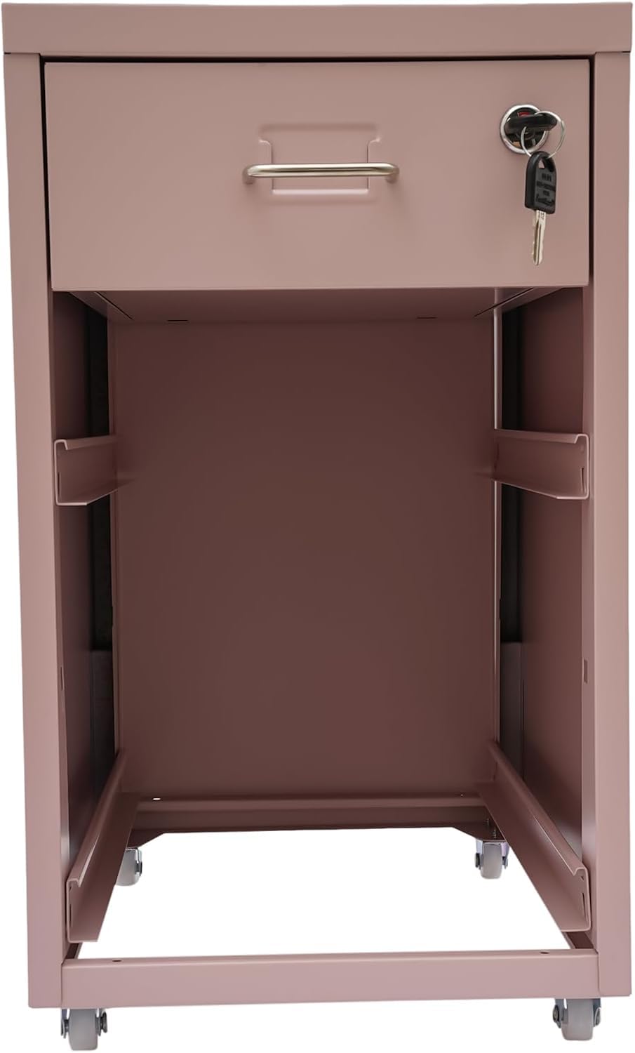 Pink 3 Drawer Metal File Cabinet with Lock K846