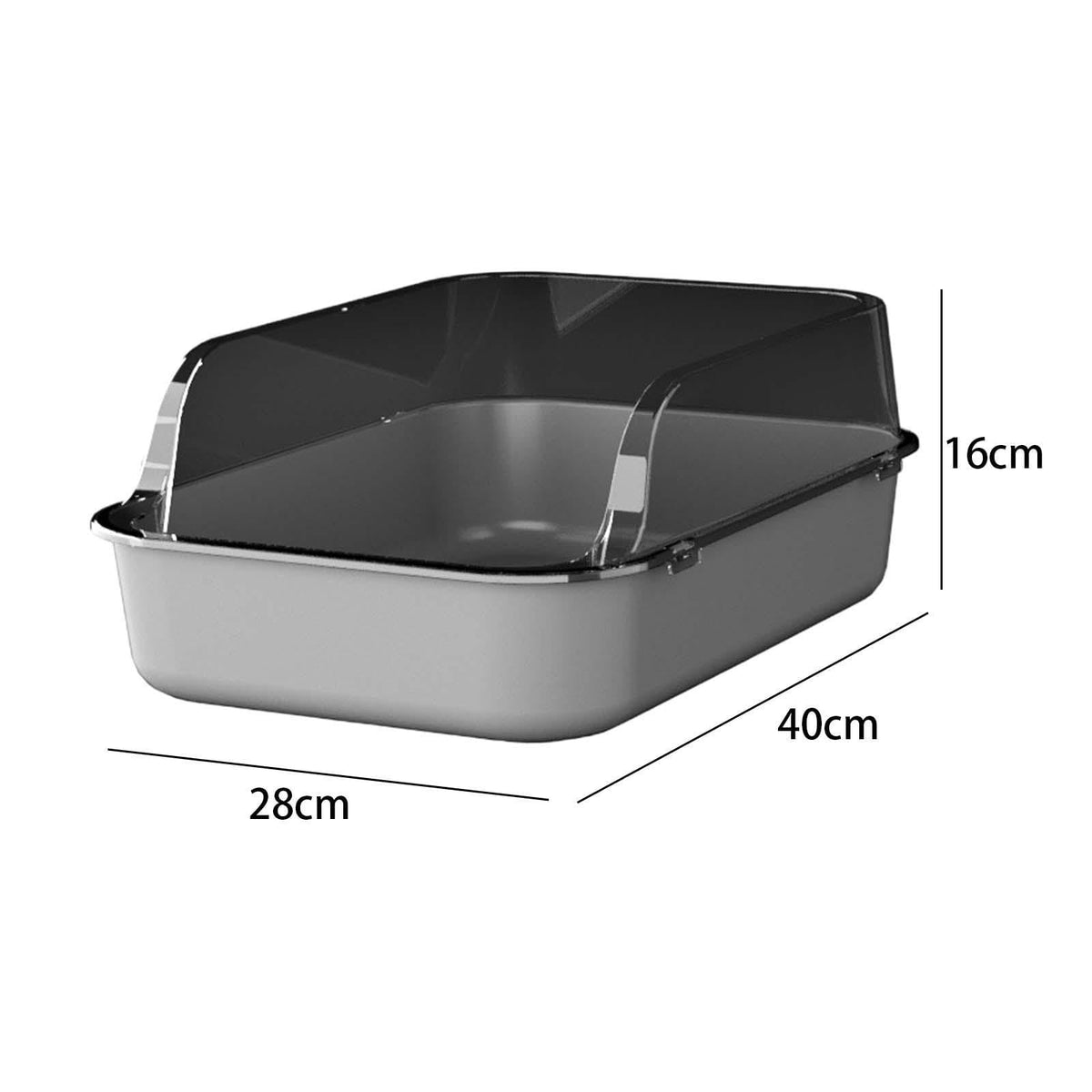 Open Top Sifting Litter Box Gray Y2247