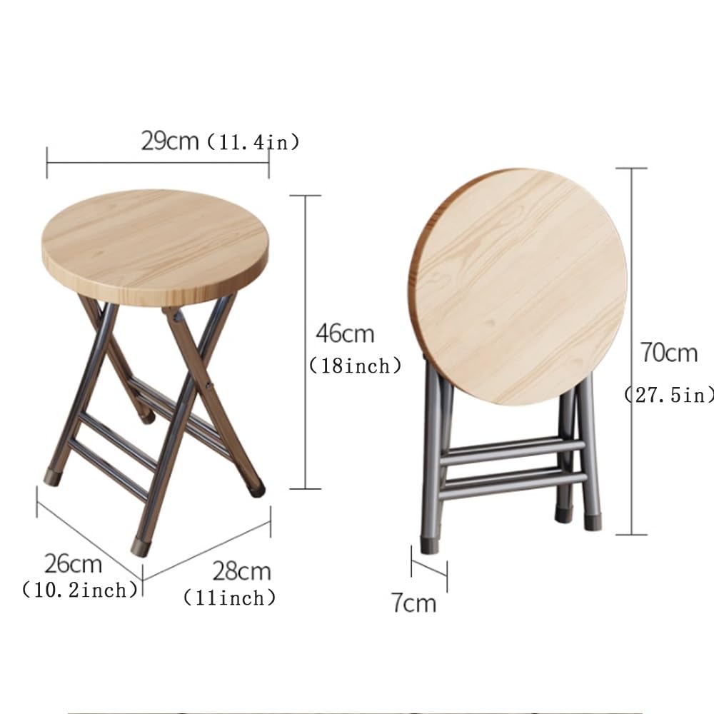 Black 18-Inch Round Folding Stool Q759763