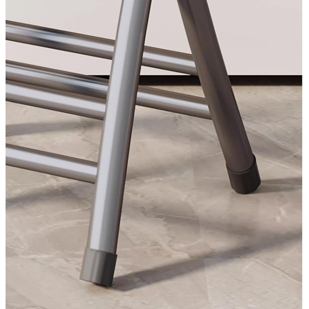 Black 18-Inch Round Folding Stool Q759763