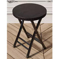 Black 18-Inch Round Folding Stool Q759763