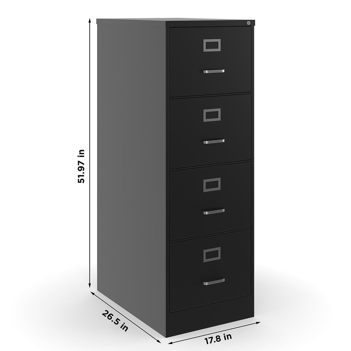 4 Drawer Black Vertical File Cabinet J5521