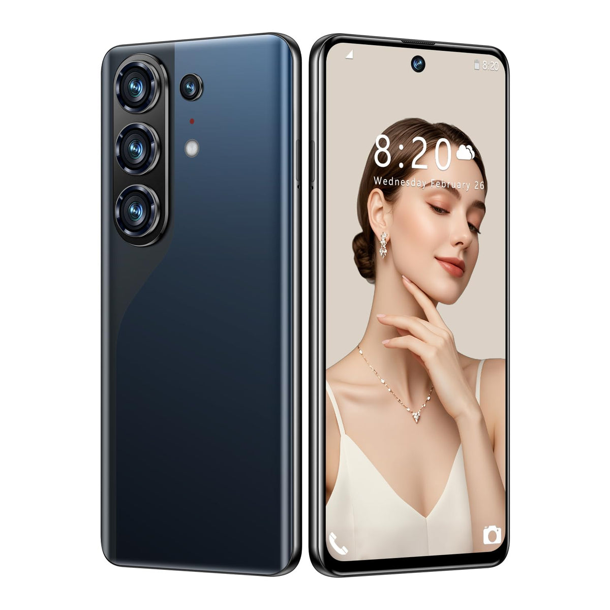 4G Unlocked Smartphone, 6.8'' HD Screen, 4GB+32GB, 13MP+21MP Dual Camera, Android 12.0 (Black) G457058