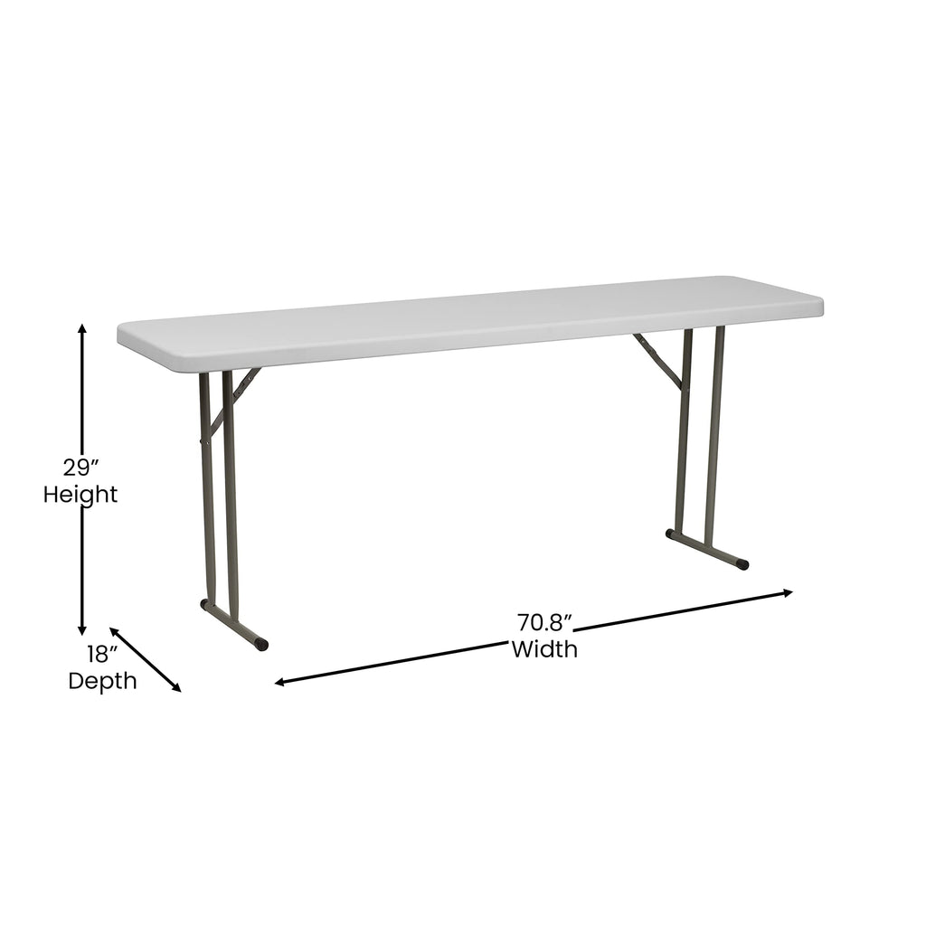 10 Pack 6-Foot Granite White Plastic Folding Table W21258