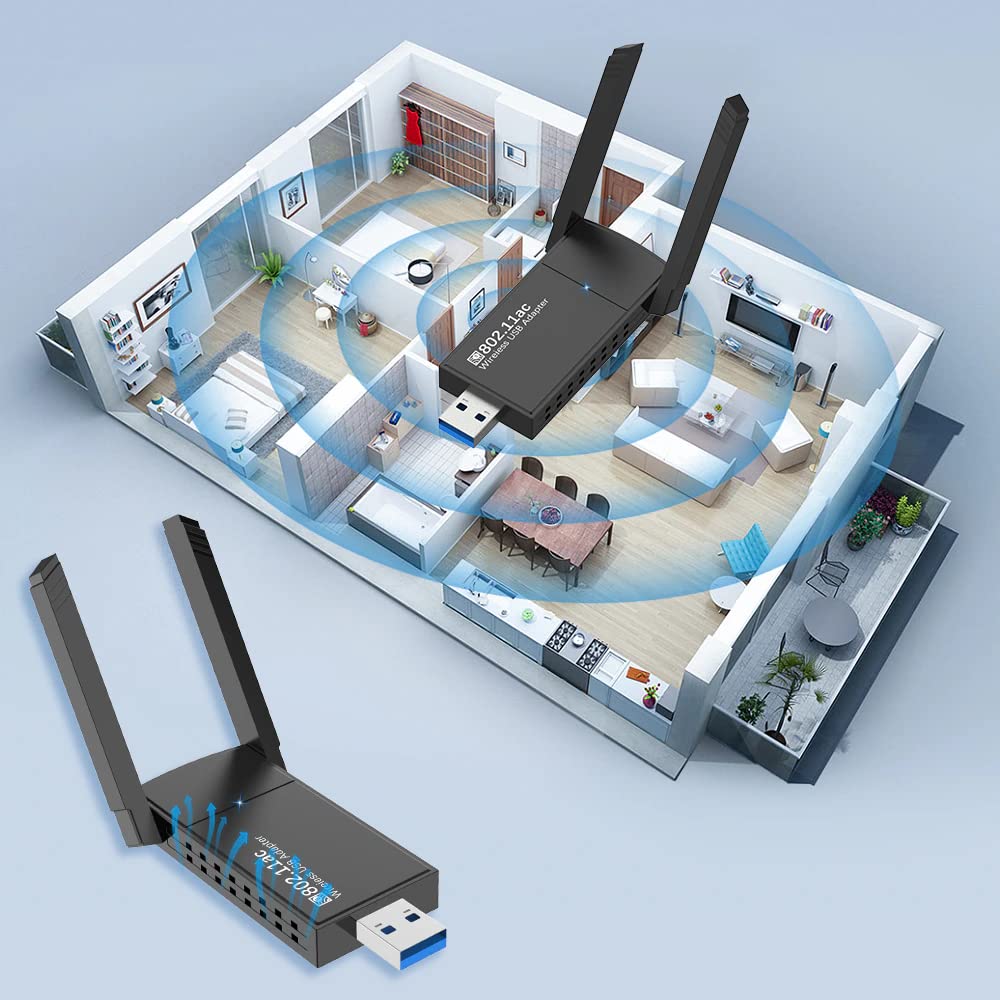 USB 3.0 Wireless WiFi Adapter 1300Mbps Dual Band 5Ghz U817