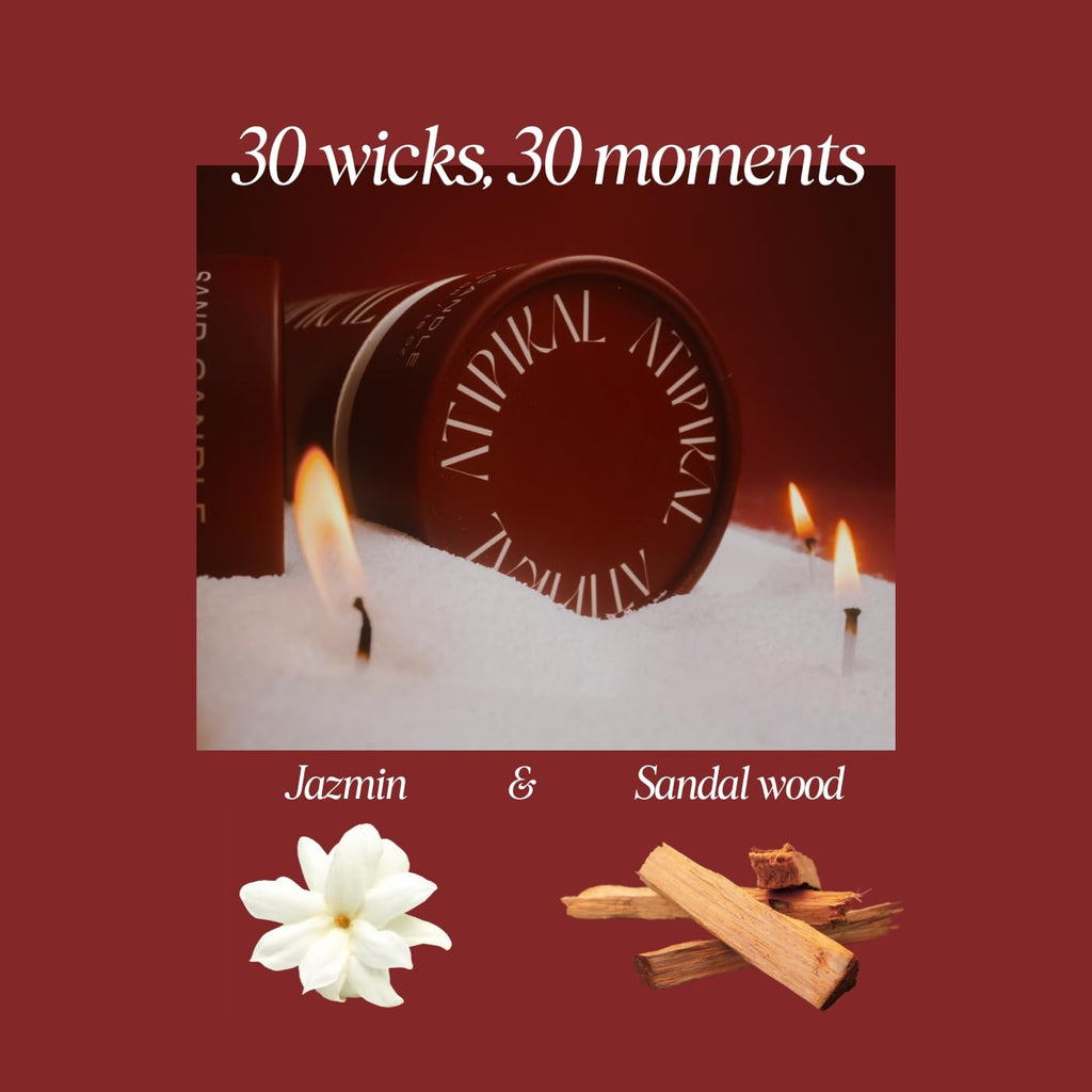 18oz Sand Pearled Candle with 30 Wicks F1007