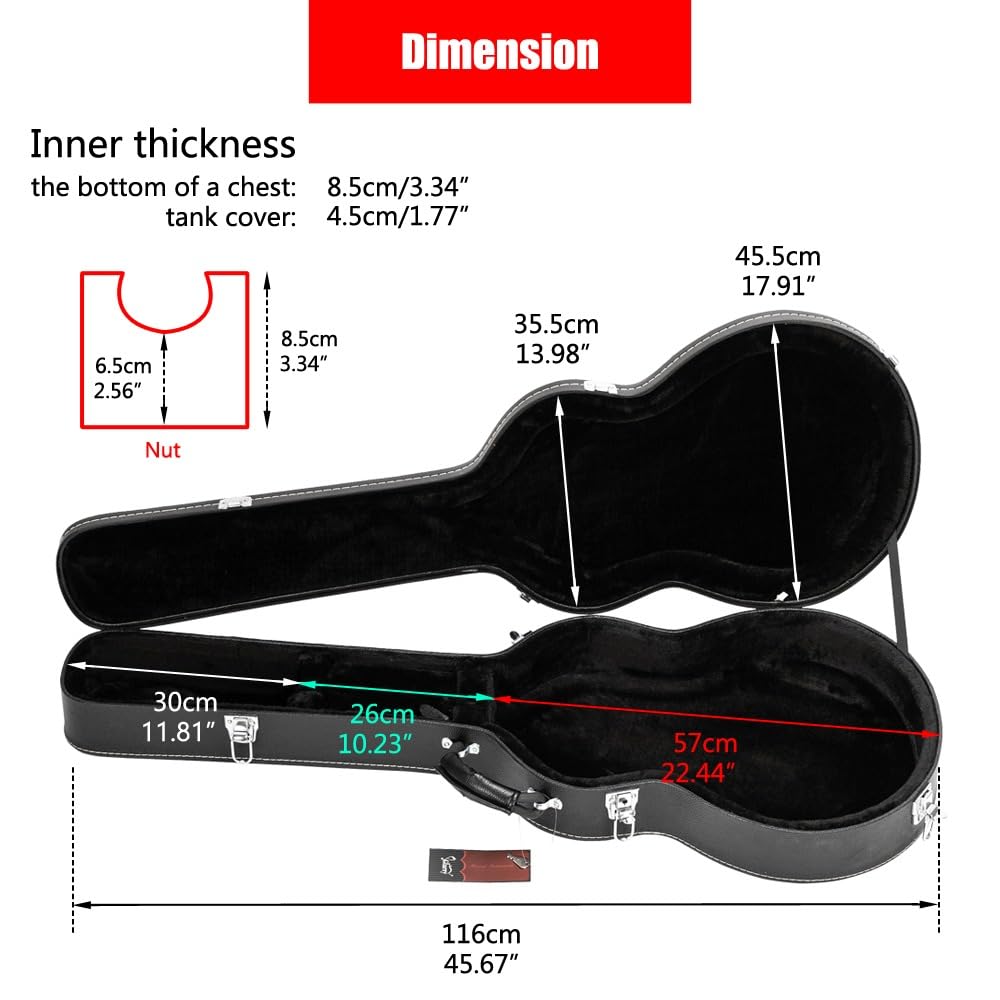 Hard Case for Semi-Hollow Hollowbody Electric Guitars C284