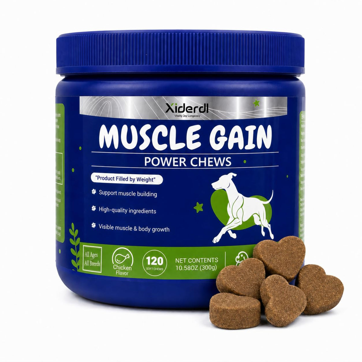 High Protein Muscle Support Soft Chews for Dogs, 120 Count I611054