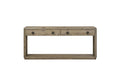 English Knotty Oak Console Table, Solid Wood and Engineered Wood Veneer, Two Self-Closing Drawers, Open Lower Shelf, Rounded Edges, 72 x 16 x 32.25 Inchs, Oak Finish R717754