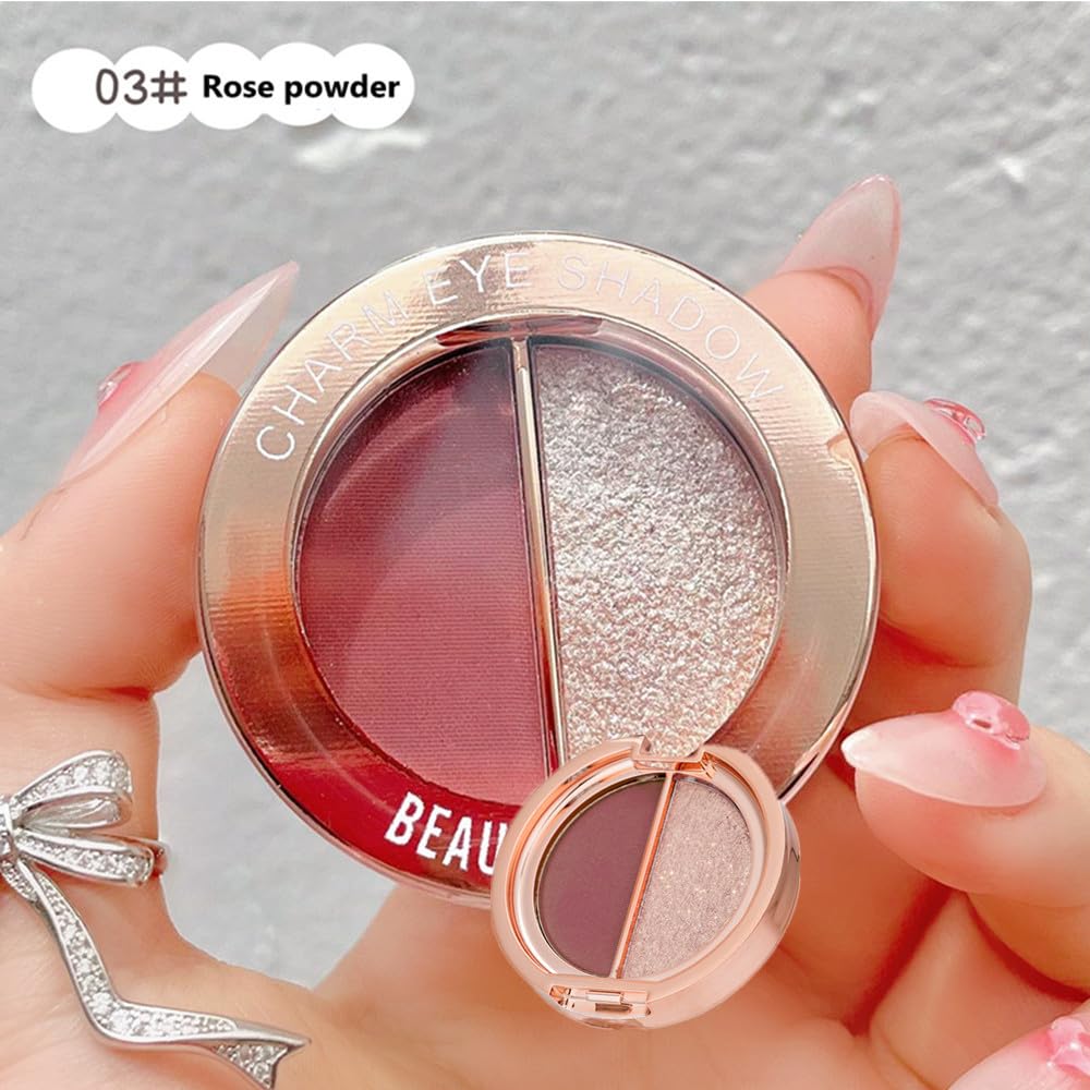Double Color Matte Shimmer Metal Eye Shadow Powder T1860