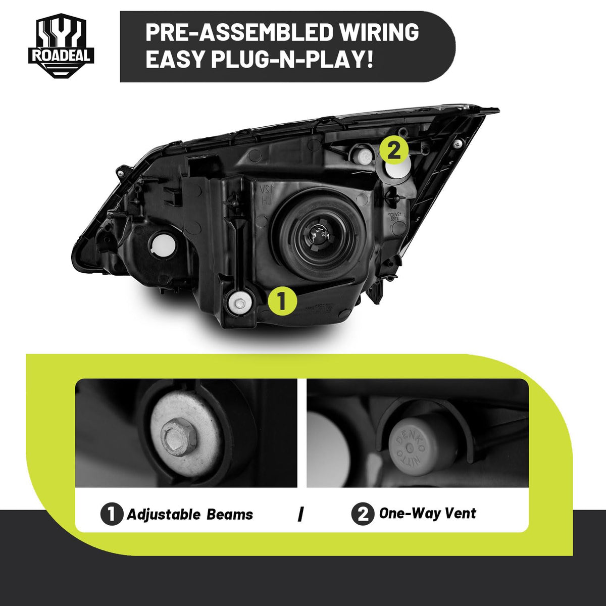 Headlights for 2007-2011 Honda CR-V P974