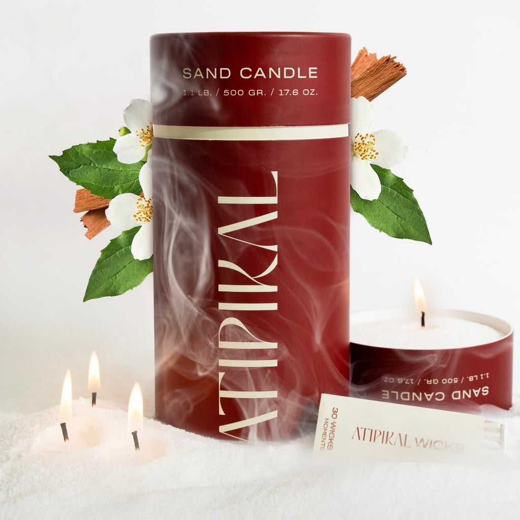 18oz Sand Pearled Candle with 30 Wicks F1007