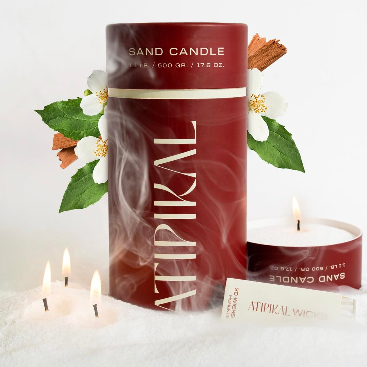 18oz Sand Pearled Candle with 30 Wicks F1007
