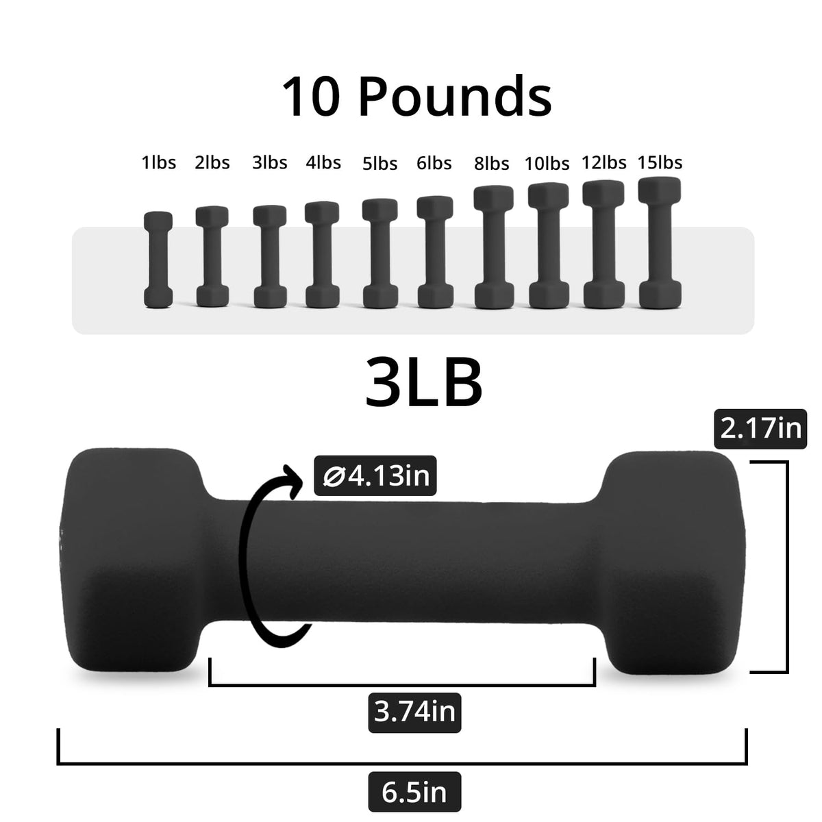 Neoprene Coated Hexagonal Dumbbells X370642