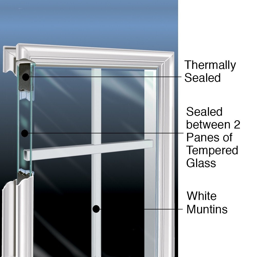 Primed Fiberglass 1/2 Lite 2-Panel Prehung Entry Door 36" x 80" I71873