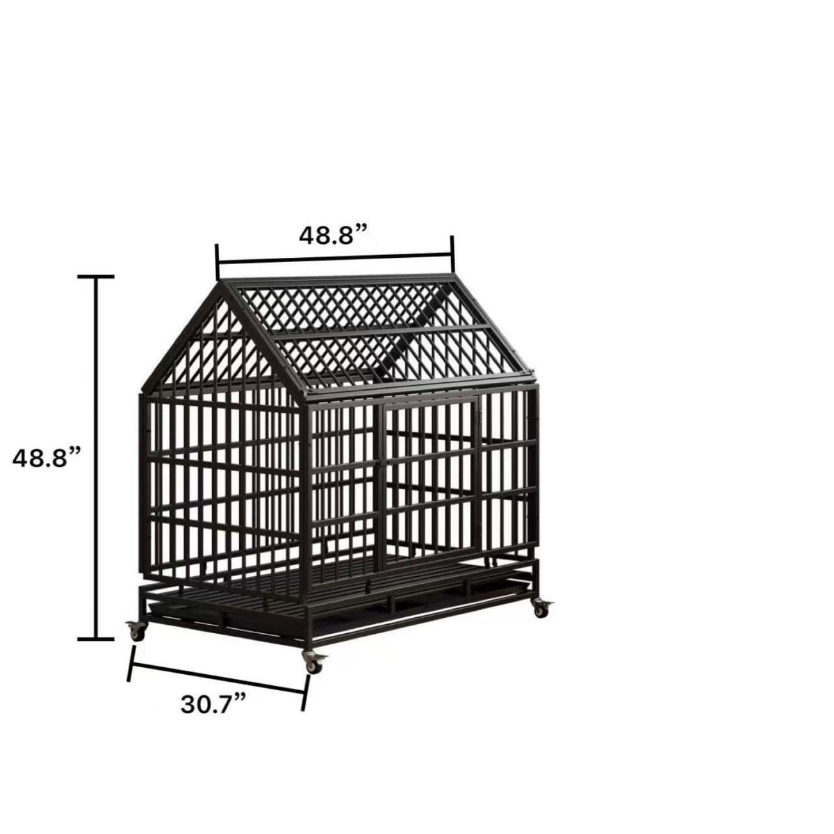 48 Inch Heavy Duty Dog Crate with Wheels Z107255