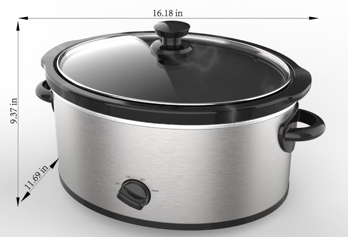 6 Quart Stainless Steel Slow Cooker Q311248