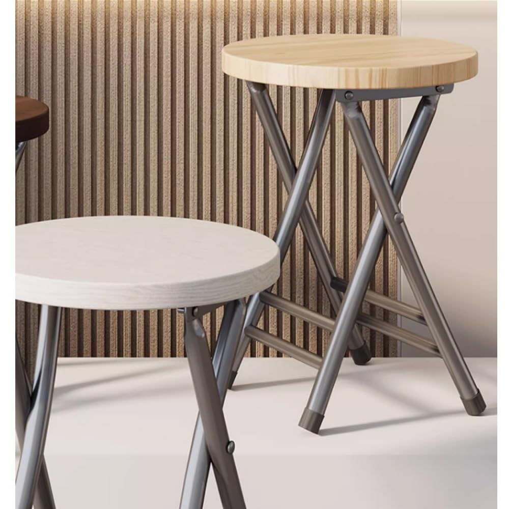Black 18-Inch Round Folding Stool Q759763