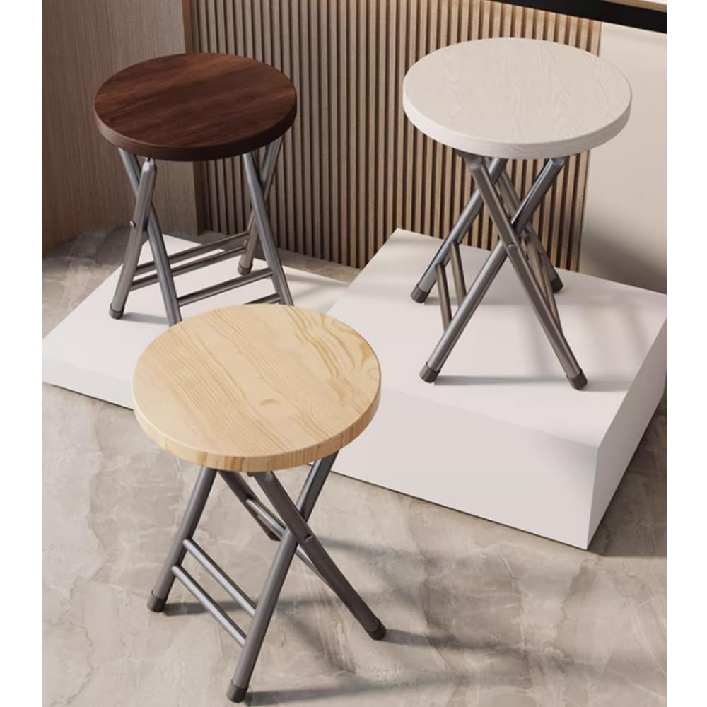 Black 18-Inch Round Folding Stool Q759763