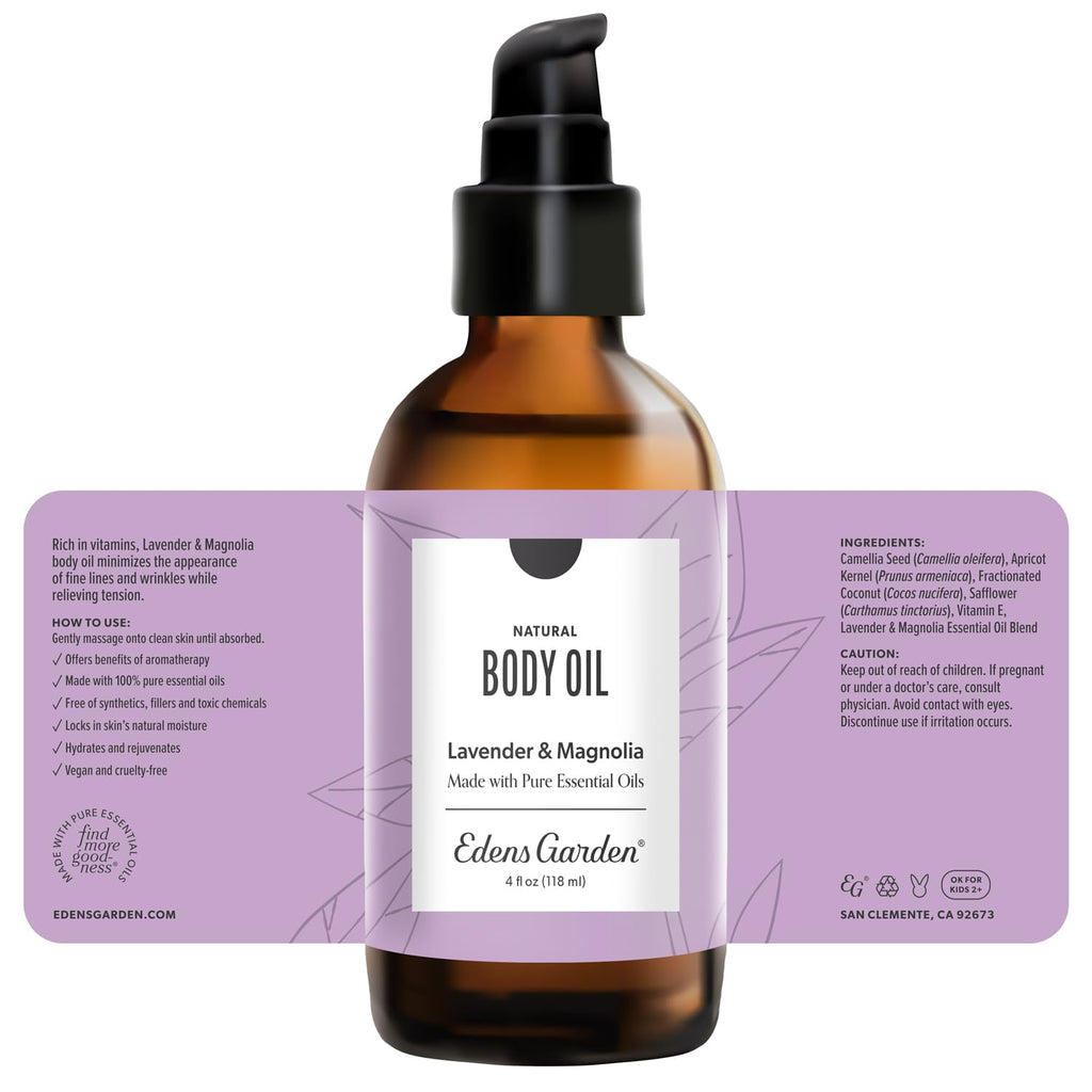 Lavender Magnolia Bath & Body Oil 4 fl oz X838