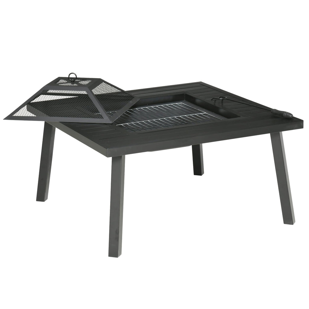34-Inch Wood Burning Fire Pit with Grill V193881