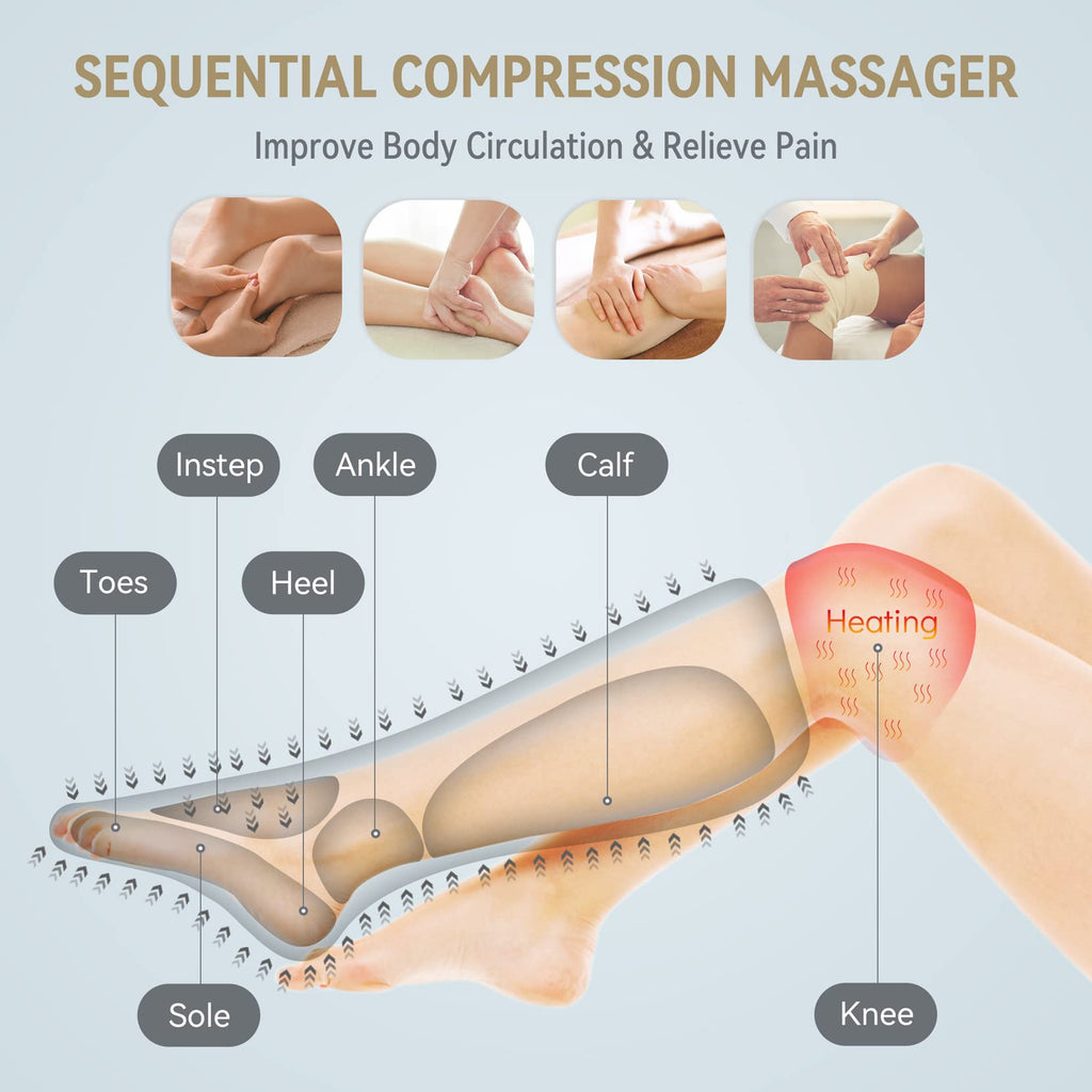 Foot & Leg Compression Massager with Knee Heating A29479