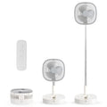 Portable Foldaway Standing Fan 7200Mah Rechargeable Battery Remote Control Telescopic 4 Speed Quiet Timer Gray F671