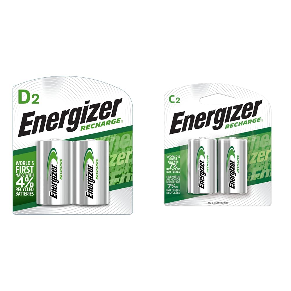 Rechargeable C and D Batteries 4 Count Q46676