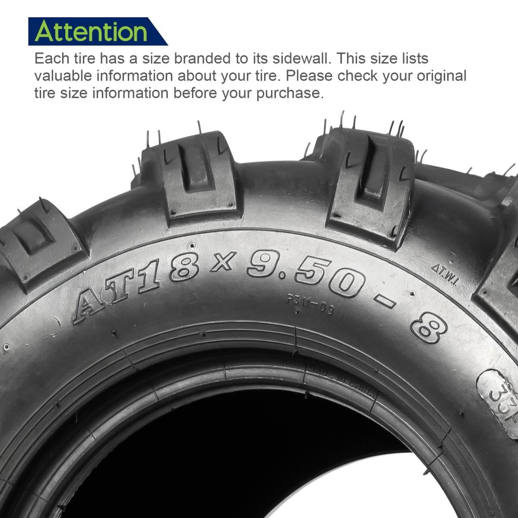 2PCS Sport ATV Tires 18x9.5-8 4PR Off-Road Mud Sand Tires Y20131
