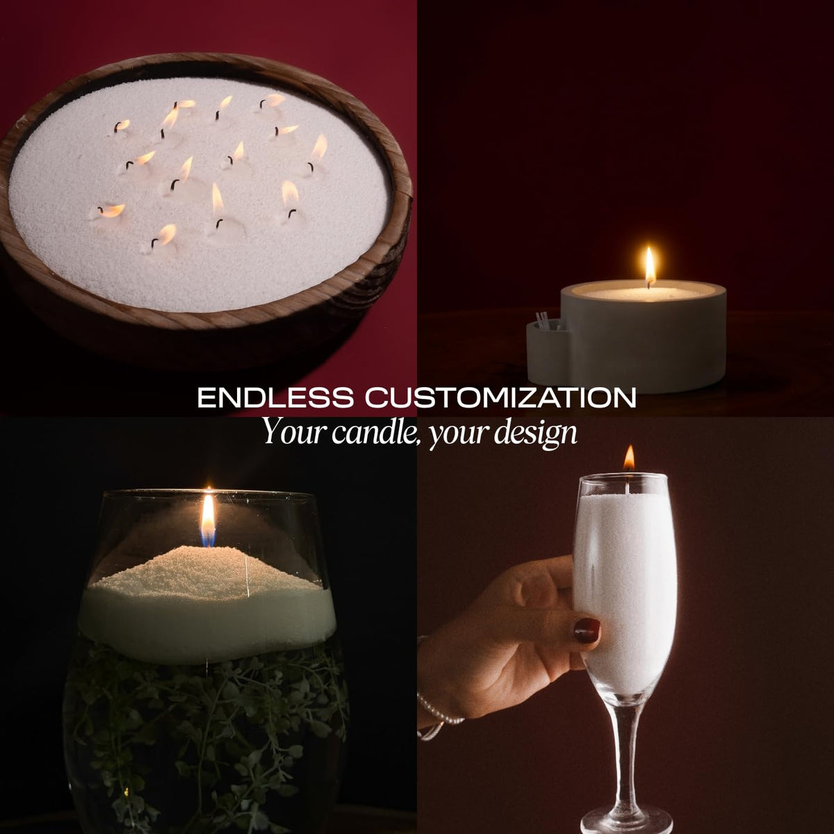 18oz Sand Pearled Candle with 30 Wicks F1007