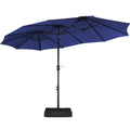 13FT Double-Sided Patio Umbrella with Base Navy Blue D802