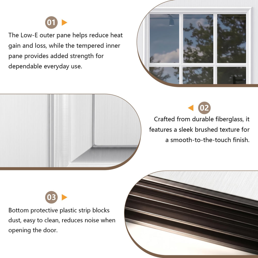 White 9-Lite Fiberglass Entry Door Q963