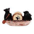 Black Bear Coaster Set with Canoe Holder S581
