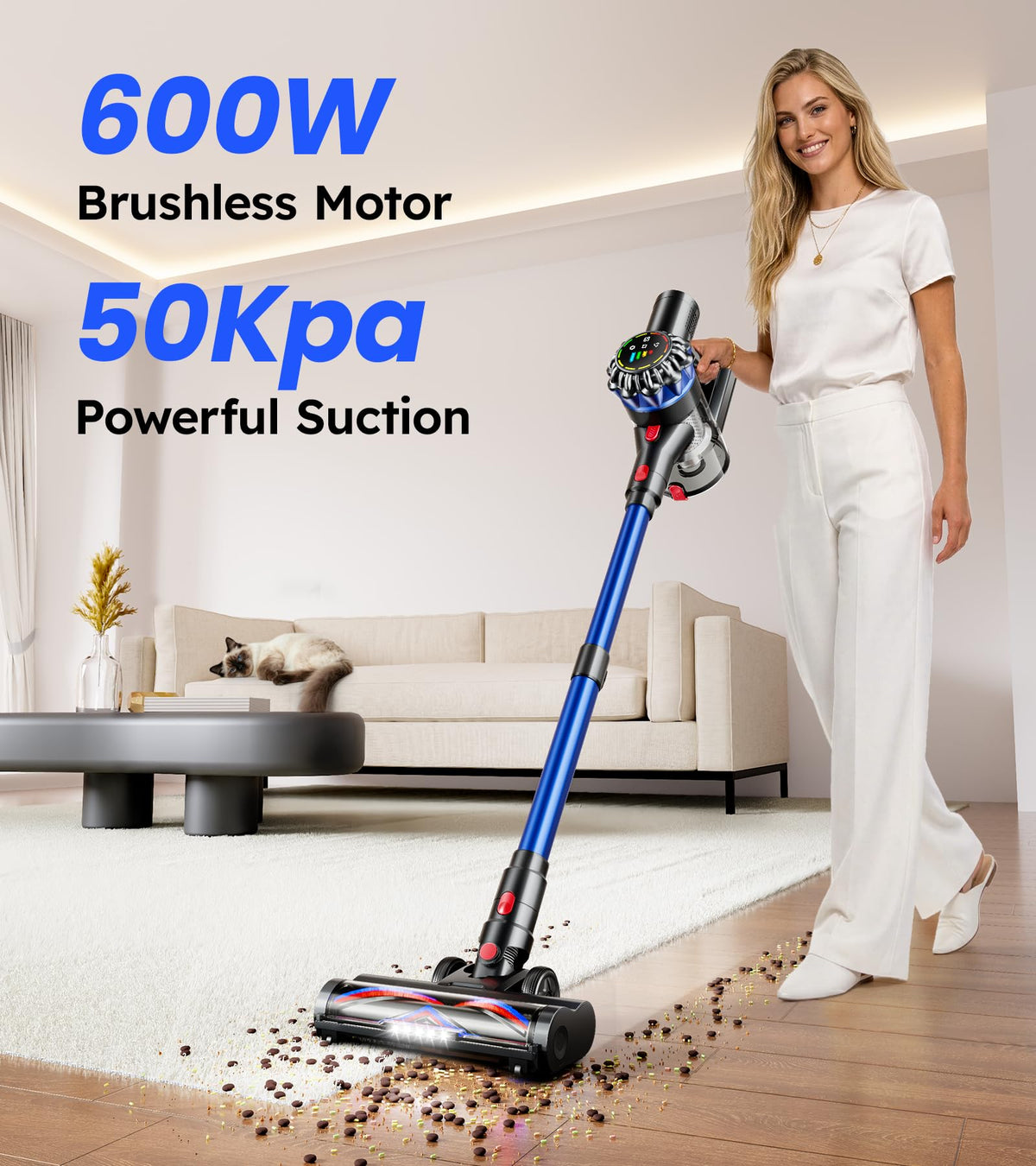 600W 50Kpa 65Mins Cordless Stick Vacuum Cleaner Y593102