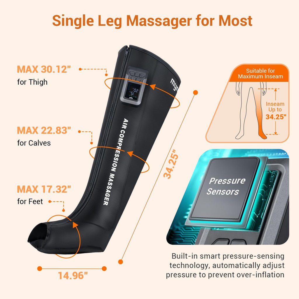 Cordless Full Leg Air Compression Massager F8030