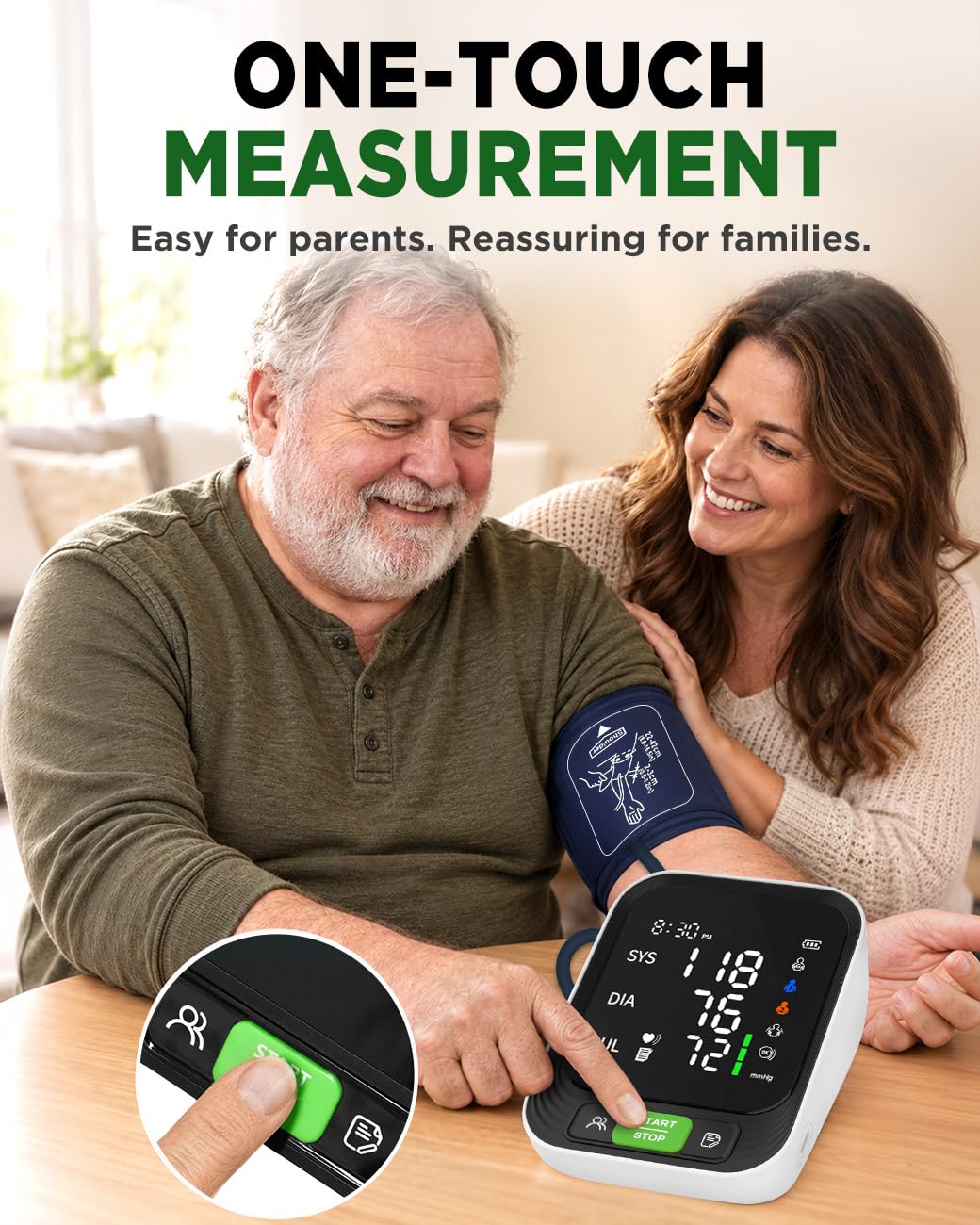 Upper Arm Blood Pressure Monitor with Large Cuff H9204