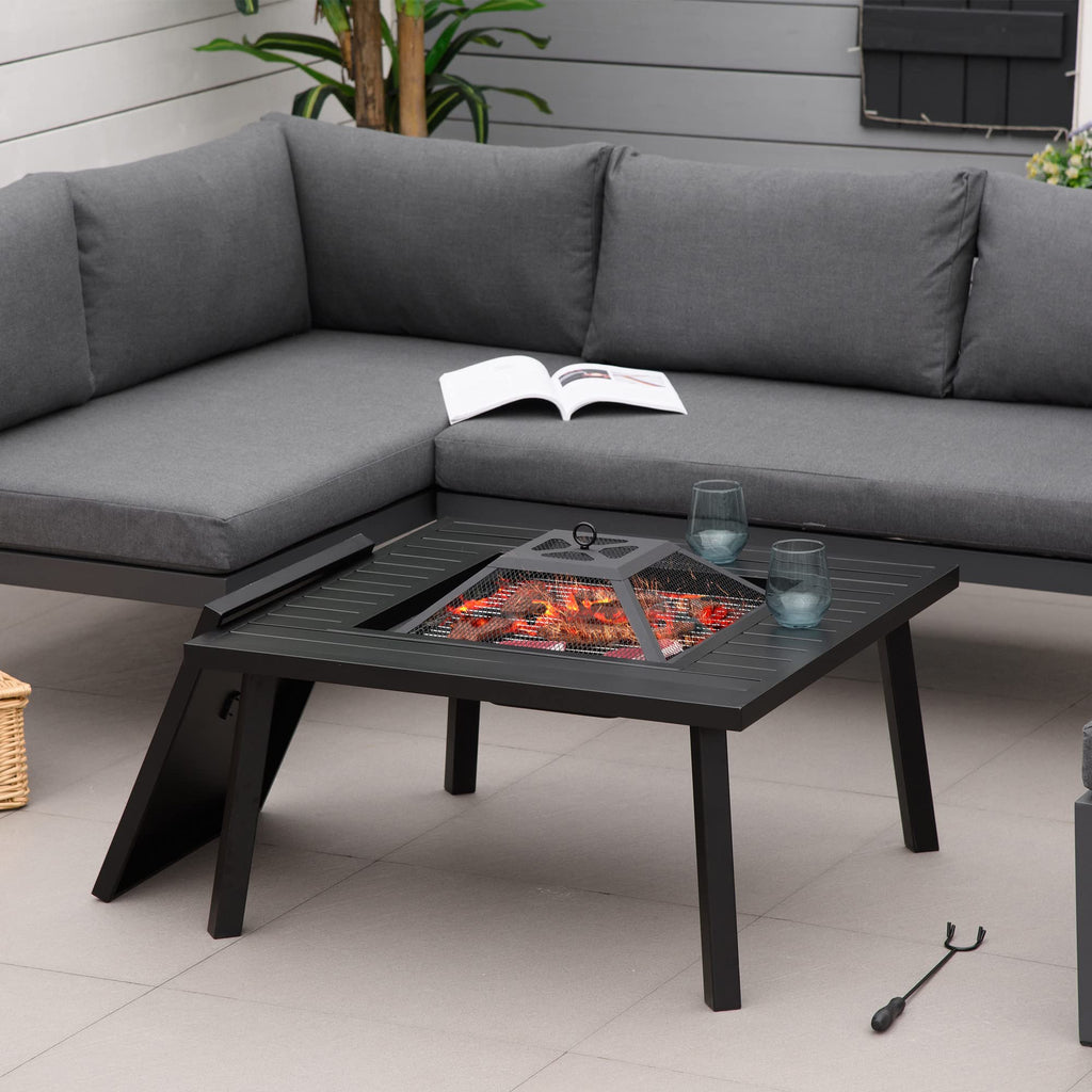 34-Inch Wood Burning Fire Pit with Grill V193881