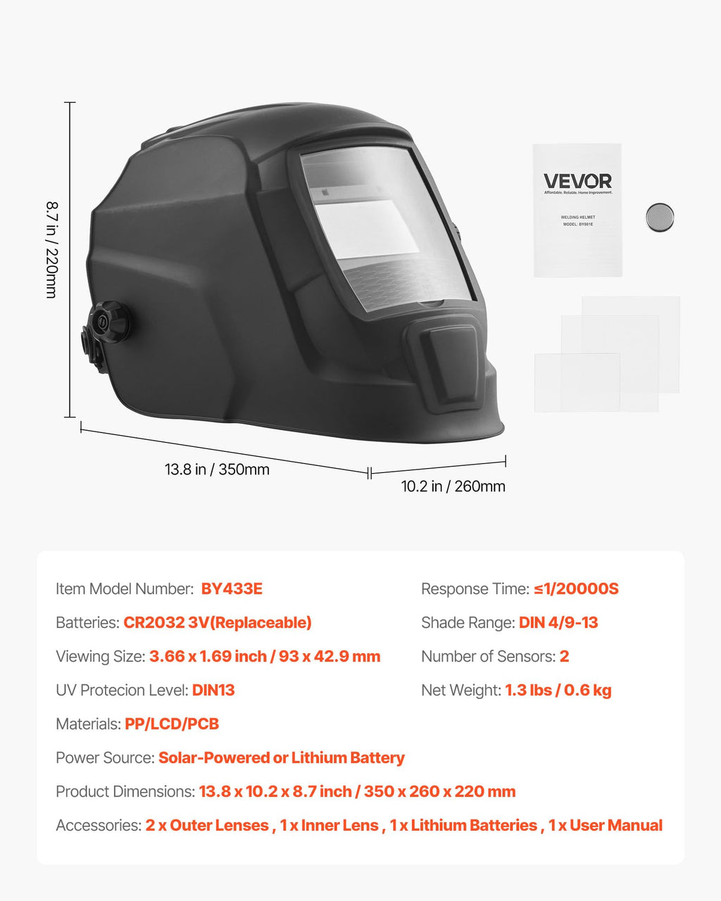 Auto Darkening True Color Welding Helmet G44150
