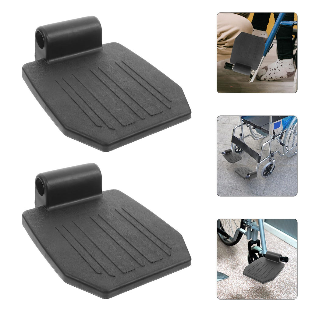 2pcs Heavy Duty Wheelchair Footrest Pedal Replacement Footplates with Leg Pads J73259