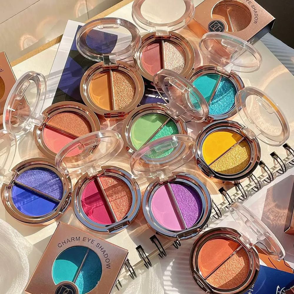 Double Color Matte Shimmer Metal Eye Shadow Powder T1860