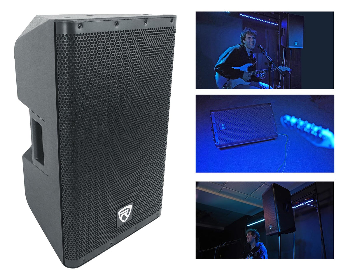 12" Powered DJ PA Speaker Pair with Stands E925