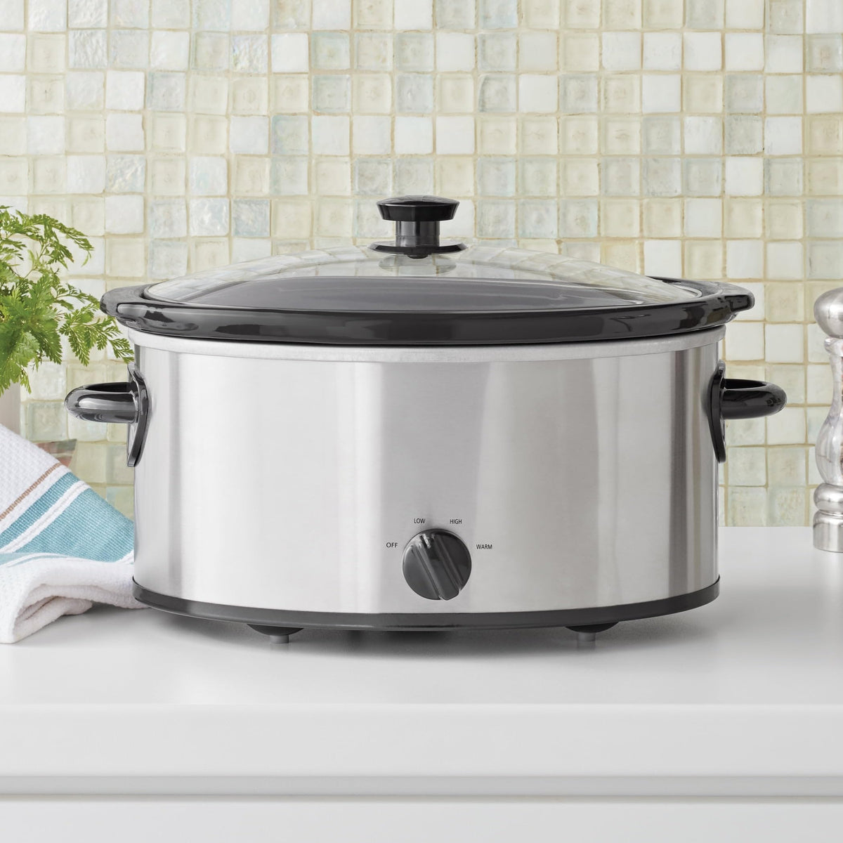 6 Quart Stainless Steel Slow Cooker Q311248