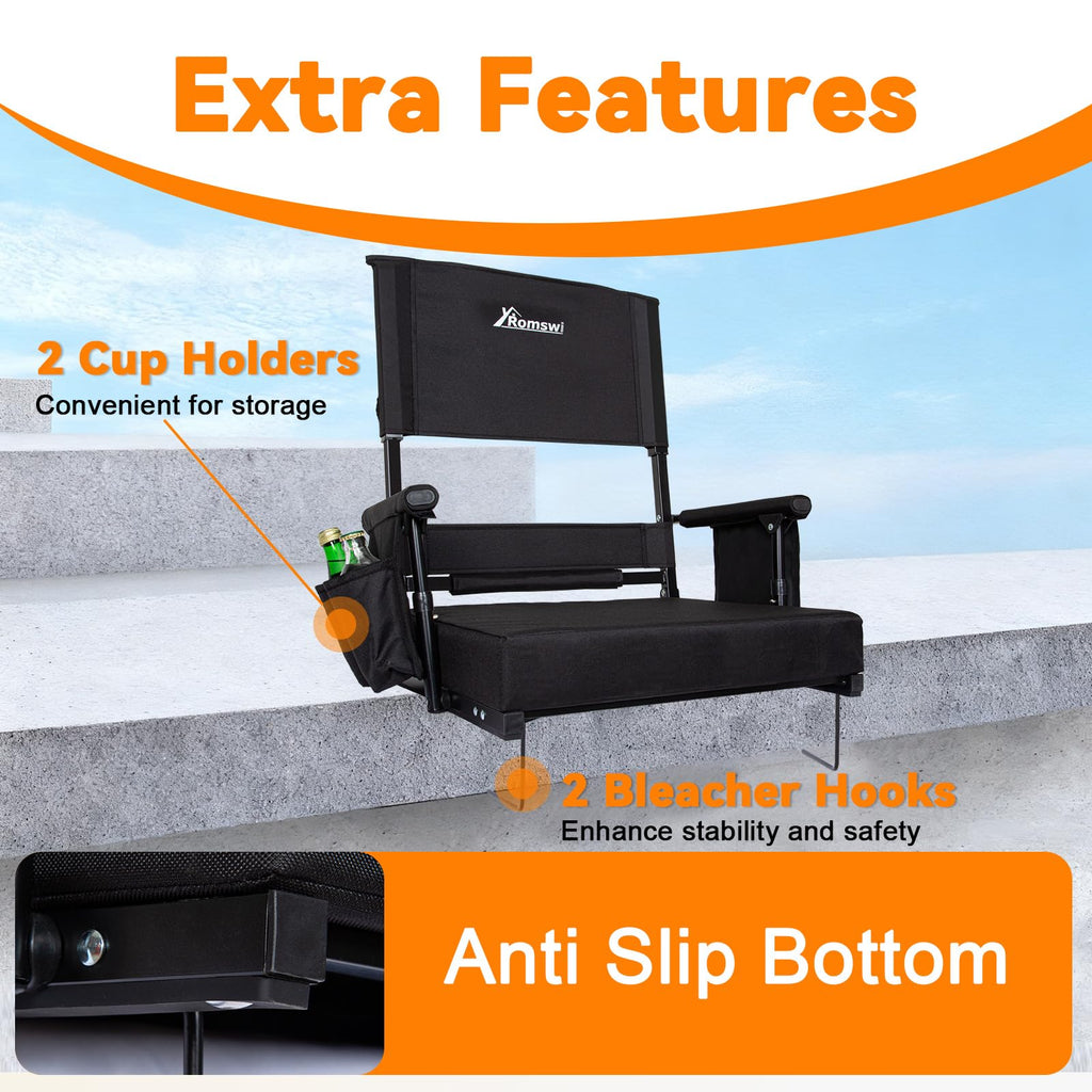 2-Pack Stadium Seats with Back Support and Armrests C678793