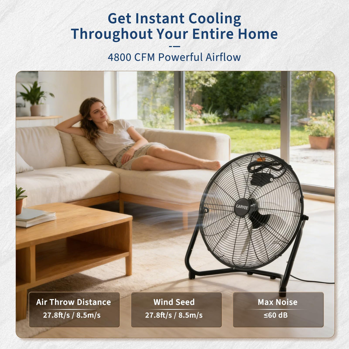 20 Inch 3 Speed High Velocity Floor Fan M649038