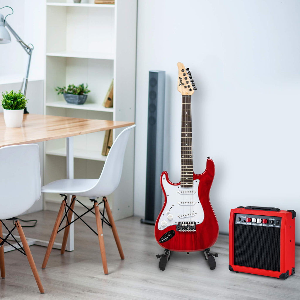 Left Hand 36 Inch 3/4 Size Electric Guitar Kit Red C85394