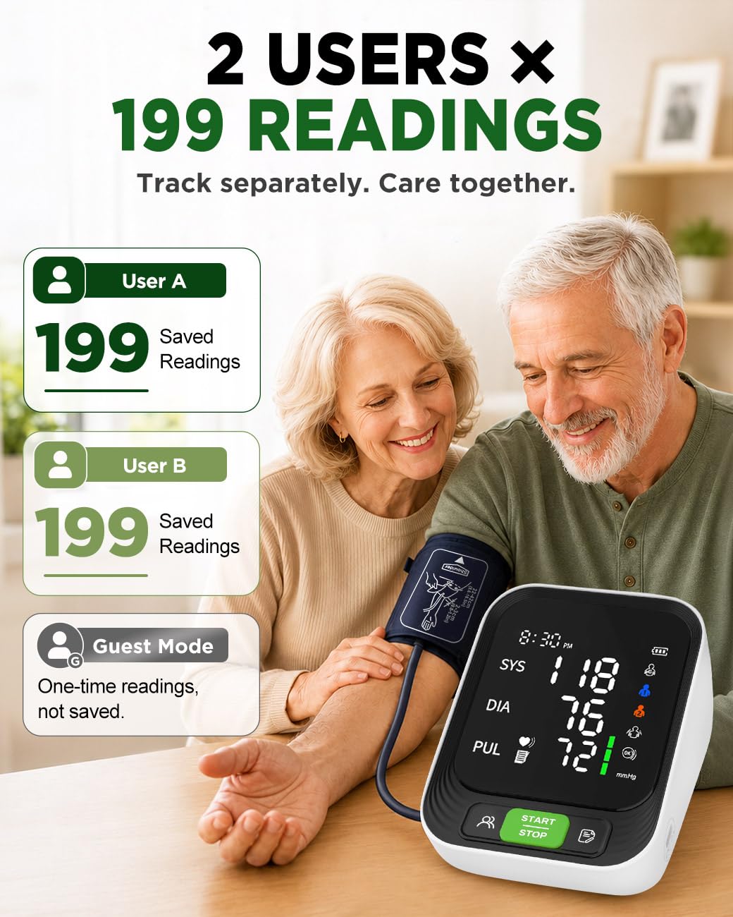 Upper Arm Blood Pressure Monitor with Large Cuff H9204